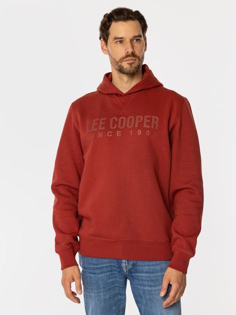 Bluza męska z kapturem kangurka Lee Cooper Arius 4323 S Czerwona (5905991710721) - obraz 1