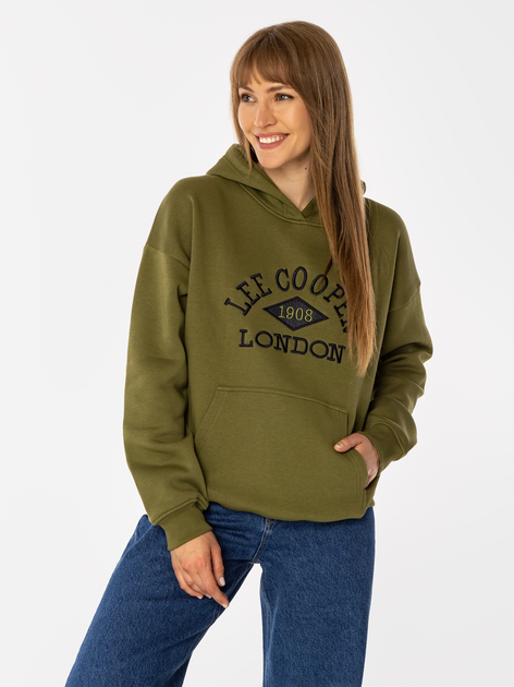 Худі оверсайз жіноче Lee Cooper Logo 2975 2XL Хакі (5905991710547) - зображення 3