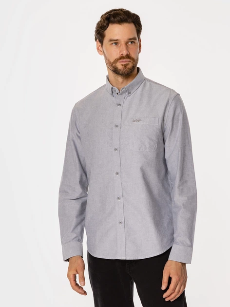 Koszula męska bawełniana Lee Cooper Lars Oxford XL Szara (5905991709336) - obraz 3