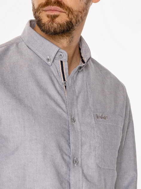 Koszula męska bawełniana Lee Cooper Lars Oxford XL Szara (5905991709336) - obraz 4