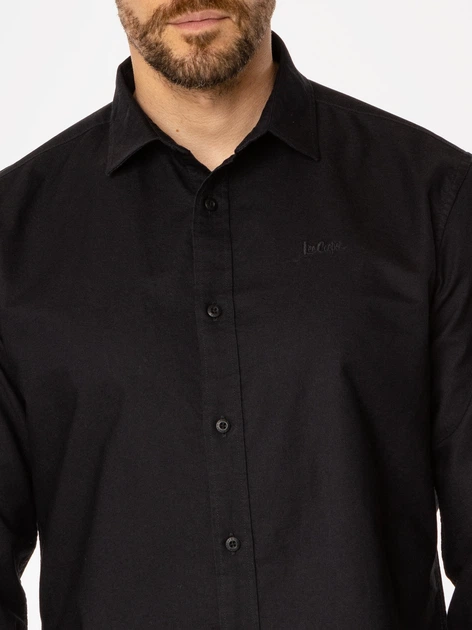 Сорочка бавовняна чоловіча Lee Cooper Liam Oxford M Чорна (5905991709237/5905991750611) - зображення 4