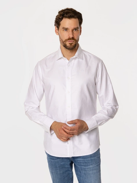 Koszula męska bawełniana Lee Cooper Liam Oxford M Biała (5905991709183) - obraz 3