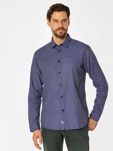 Сорочка бавовняна чоловіча Lee Cooper Rey 39Kz 2XL Синя (5905991708810) - зображення 3