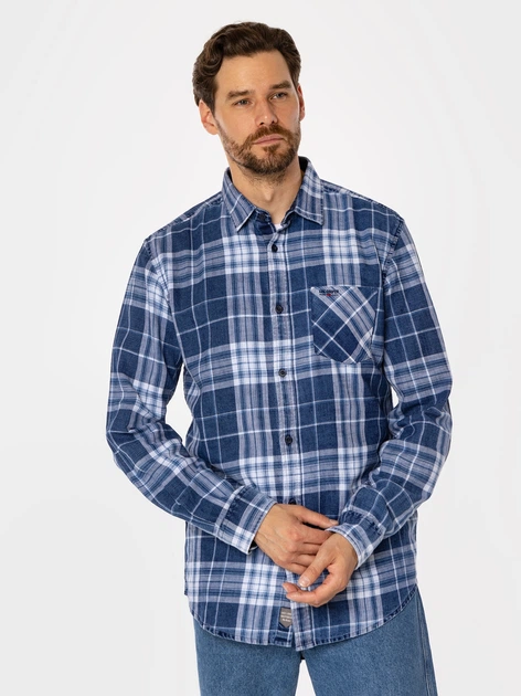 Сорочка бавовняна чоловіча Lee Cooper Scott 5735 3XL Синя (5905991707707) - зображення 3