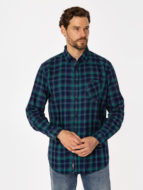 Koszula męska bawełniana Lee Cooper Scott 5737 2XL Granatowy/Zielony (5905991707615) - obraz 3