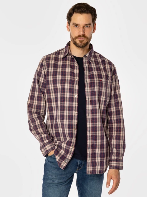 Koszula męska bawełniana Lee Cooper Will 9305 M Fioletowy (5905991712985) - obraz 4
