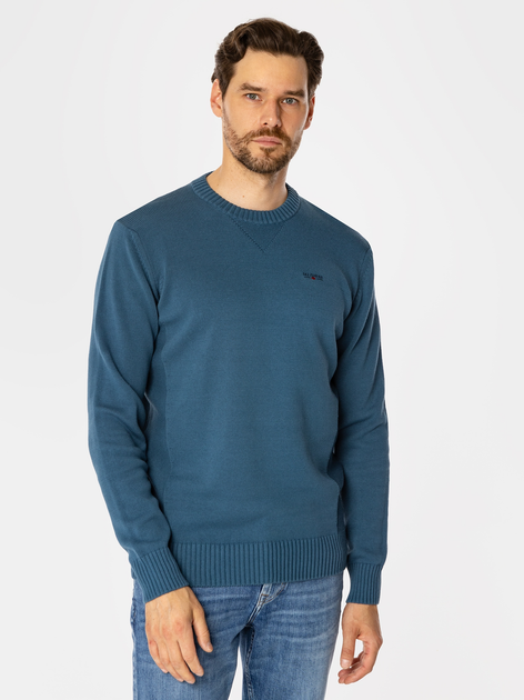 Sweter męski bawełniany Lee Cooper Bill Organic 2XL Niebieski (5905991716365) - obraz 1