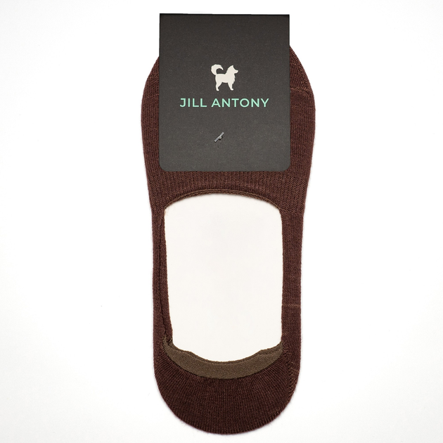 Бесшовные дышащие следы с силиконом коричневе ORGANIC cotton JILL ANTONY men's 39-41 арт. 31001 - изображение 2