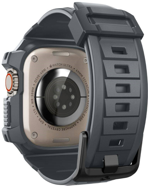 Ремінець з чохлом Spigen Rugged Armor Pro для Apple Watch Ultra/Ultra 2 49 мм Dark Gray (8809971222693) - зображення 6