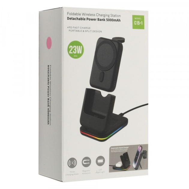 Зарядная станция 3в1 с Power Bank MagSafe C151 5000mAh для iPhone ...