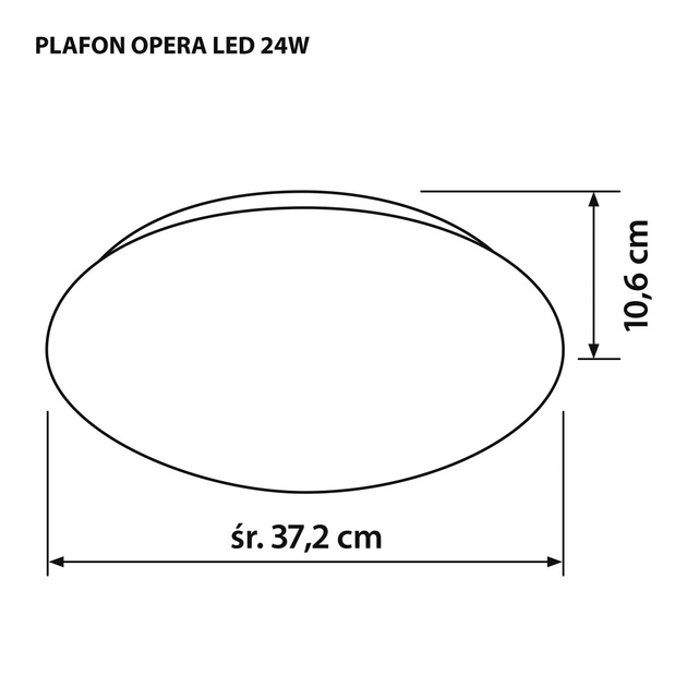 Plafon sufitowy LED Activejet Opera 24 W (5901443113195) - obraz 2