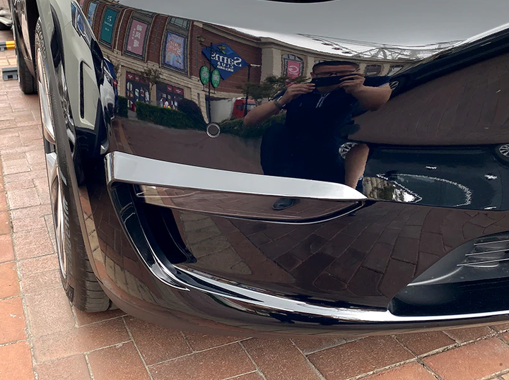 Накладки переднього бампера Tesla Model Y чорний глянець (2020-...) - зображення 5