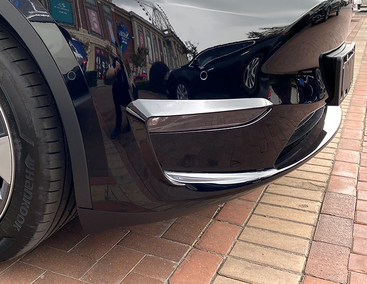 Накладки переднього бампера Tesla Model Y чорний глянець (2020-...) - зображення 7