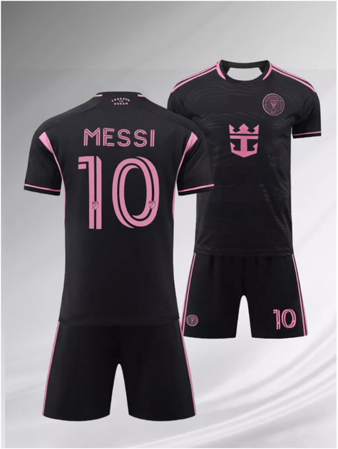 Форма футбольная детская Messi (Месси) 10 Интер Майами (Inter Miami) 2025, 28-150-155 черная - изображение 2