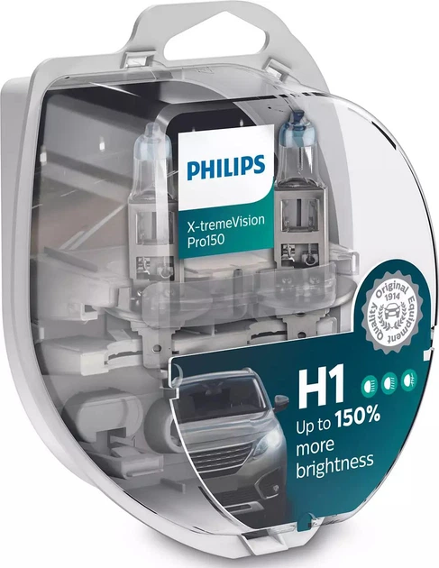 Автолампи Philips H1 X-tremeVision Pro150 + 150% 2 шт. (12258XVPS2