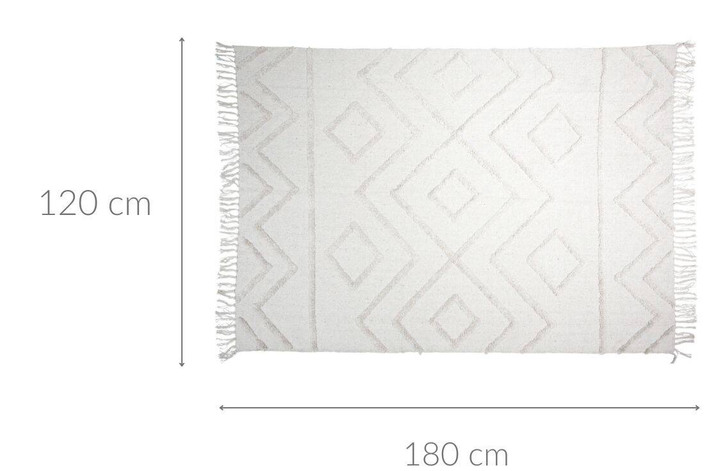 Килим Home Styling Collection для спальні бохо ворсистий бавовна 120 x 180 см Білий (8720573167635) - зображення 2