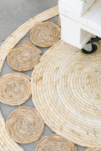 Dywan EH Excellent Houseware okrągły w stylu boho 80 cm Beżowy (8719987750748) - obraz 6
