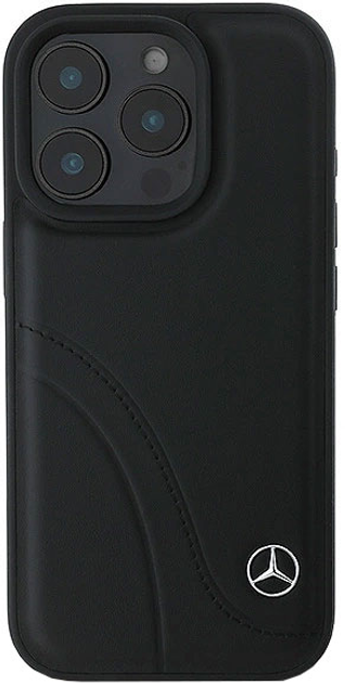 Etui Mercedes-Benz Curved Stitches Leather dla Apple iPhone 16 PRO Black (MEHCP16L23RBCSK) - obraz 1