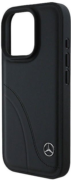 Etui Mercedes-Benz Curved Stitches Leather dla Apple iPhone 16 PRO Black (MEHCP16L23RBCSK) - obraz 2