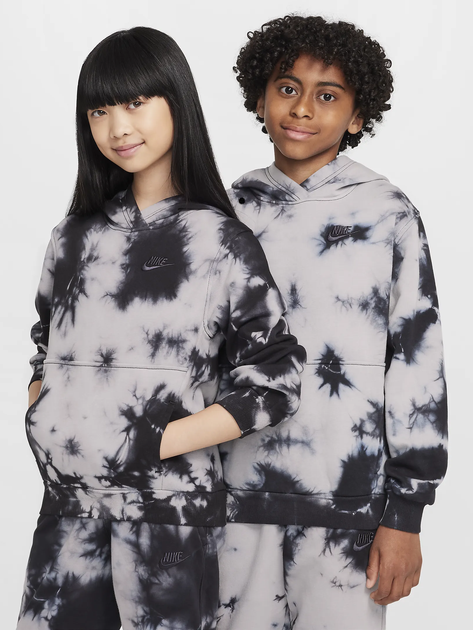 Детское теплое худи для девочки Nike K Nsw Club Flc Hdy Wash FZ5493-077 128-137 см Дымчатое (197596672800) - изображение 5
