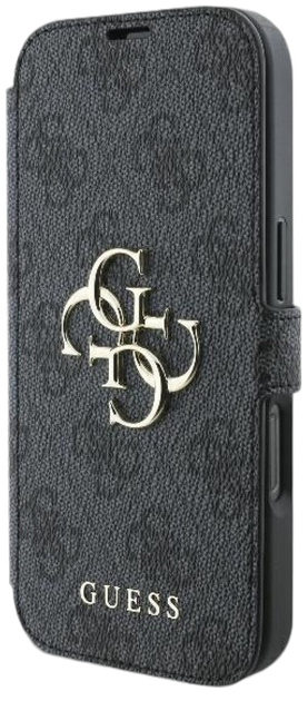 Etui z klapką Guess Book 4G Metal Logo do Apple iPhone 16 Plus Black (GUBKP16M4GMGGR) - obraz 2