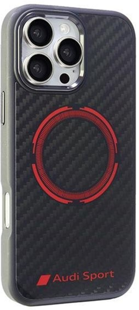 Etui Audi Carbon Fiber Sport z MagSafe do Apple iPhone 16 Pro Max Black/Red (6955250227834) - obraz 2