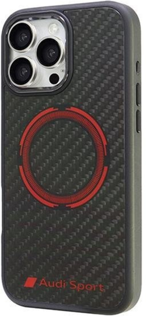 Etui Audi Carbon Fiber Sport z MagSafe do Apple iPhone 16 Pro Max Black/Red (6955250227834) - obraz 3