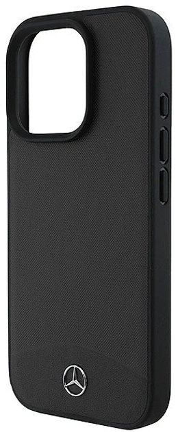 Etui Mercedes-Benz Textured And Plain Leather MagSafe dla iPhone 16 PRO Black (MEHMP16L23RBARK) - obraz 2