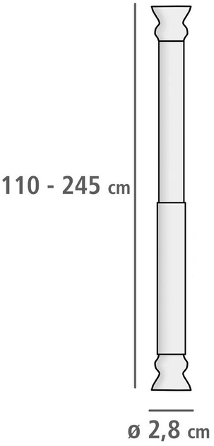 Teleskopowy drążek do zasłony prysznicowej Wenko Ø 2.8 cm 110-245 cm Biały (4008838192061) - obraz 4