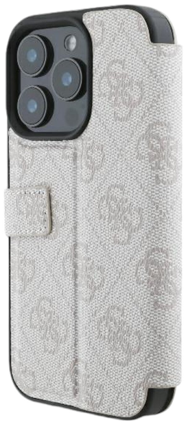 Etui z klapką Guess Book 4G Metal Logo do Apple iPhone 16 Pro Max Pink (GUBKP16X4GMGPI) - obraz 4