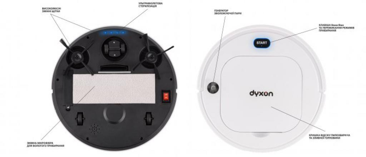 Робот-пылесос DYXON MEGAVAC 1200S Wet Clean White с влажной уборкой - изображение 5