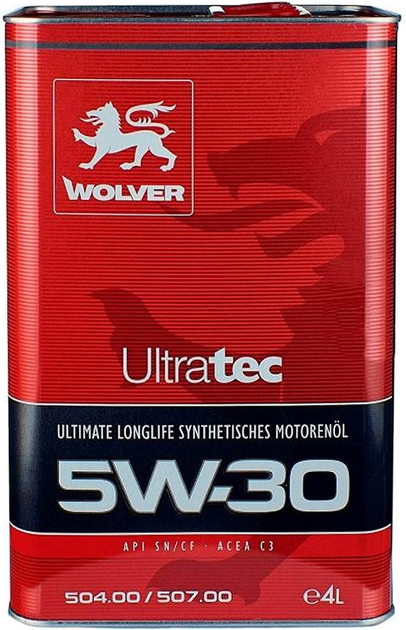 Моторное масло Wolver UltraTec 5W-30 4 л (4260360940934) - Фото 4 Моторное масло Wolver UltraTec 5W-30 4 л (4260360940934) - изображение 4