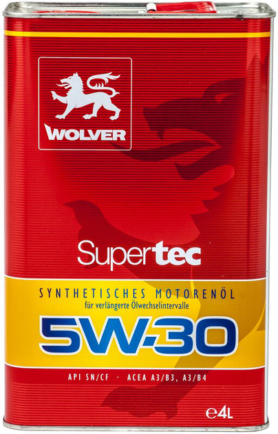 Моторное масло Wolver SuperTec 5W-30 4 л (4260360941399) - Фото 5 Моторное масло Wolver SuperTec 5W-30 4 л (4260360941399) - изображение 5