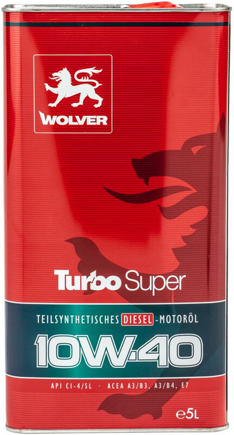 Моторное масло Wolver Turbo Super 10W-40 5 л (4260360940910) - Фото 1 Моторное масло Wolver Turbo Super 10W-40 5 л (4260360940910) - изображение 1