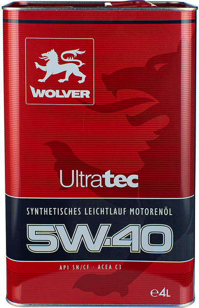 Моторное масло Wolver UltraTec 5W-40 4 л (4260360940811) - Фото 4 Моторное масло Wolver UltraTec 5W-40 4 л (4260360940811) - изображение 4