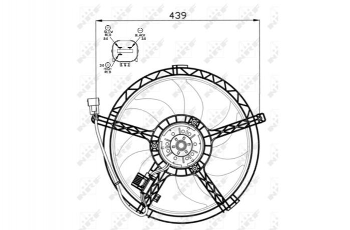 Вентилятор охлаждения двигателя NRF 47553 17427535100, 7535100 - изображение 2