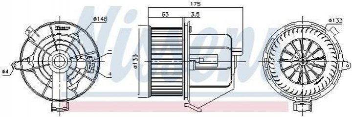 Вентилятор печки NISSENS 87293 Citroen DS3, C3, C4 6441CR - изображение 1