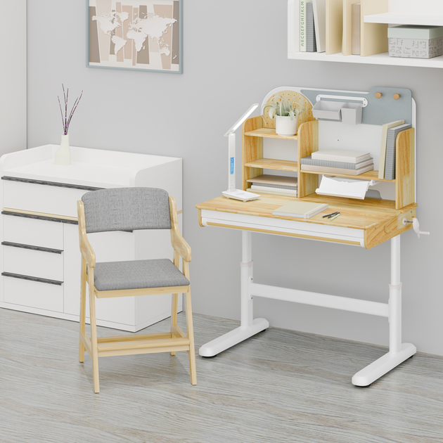 Комплект стол Mealux Timberdesk S + кресло Mealux Carlo (BD-685 Wood S+KD-050 G) - изображение 2
