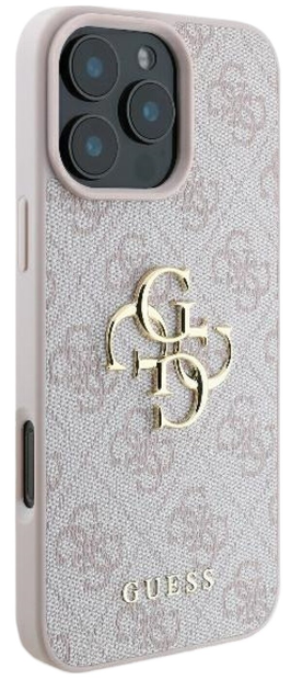 Etui Guess Hardcase 4G Metal Big Logo do Apple iPhone 16 Pro Pink (GUHCP16L4GMGPI) - obraz 3