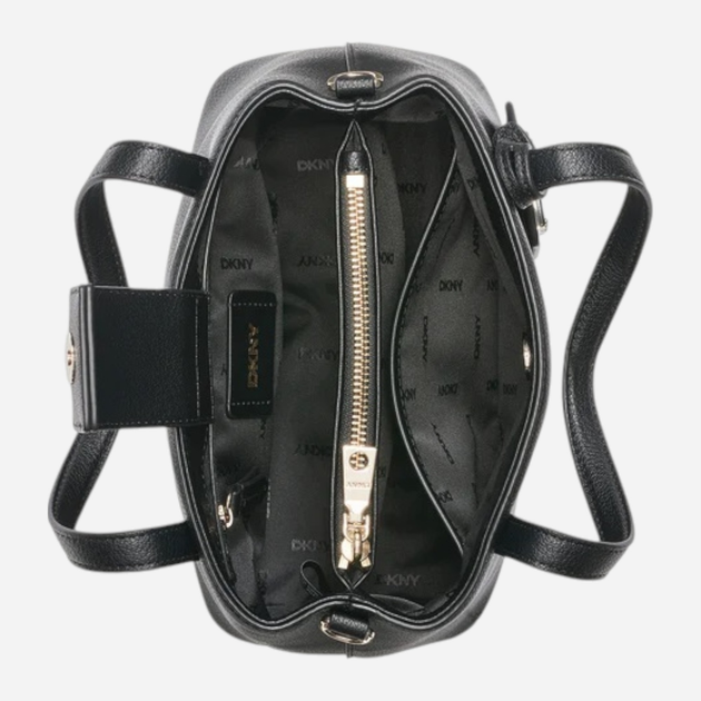 Крос-боді жіноча з натуральної шкіри DKNY Yorkville Sm Shopping R43OKF71 Чорна (755403212979) - зображення 4