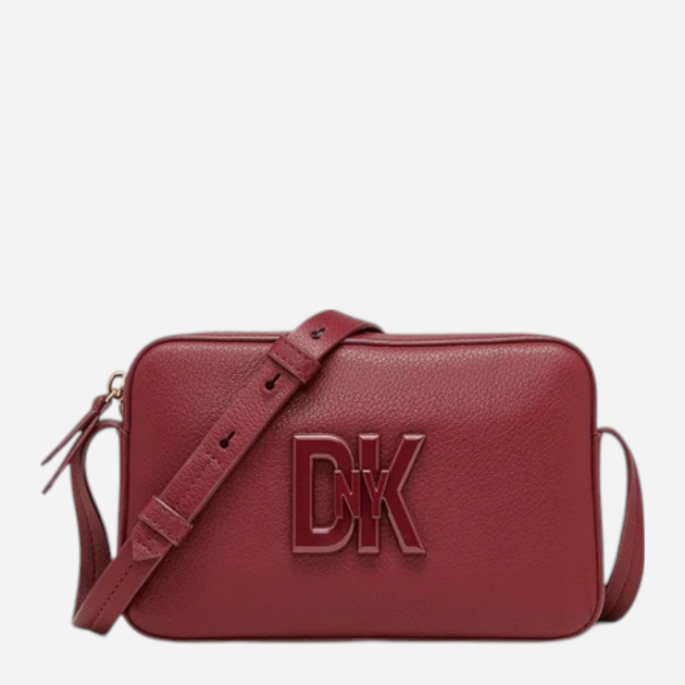 Сумка кросс-боді через плече жіноча з натуральної шкіри DKNY Seventh Avenue Sm Camera Bag R33EKY31 Бургунді (755403217127) - зображення 1