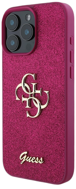 Etui Guess Glitter Script Big 4G do Apple iPhone 16 Pro Purple (GUHCP16LHG4SGU) - obraz 2