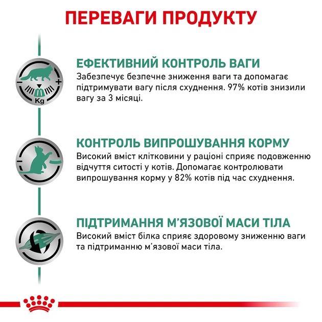 Корм Royal Canin Satiety Weight Management Feline сухой для лечения ожирения у взрослых котов 0.4 кг - изображение 4