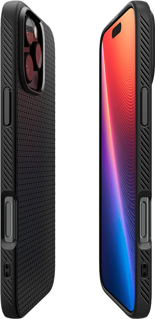 Etui Spigen Liquid Air dla Apple iPhone 16 Pro Matte Black (ACS08117) - obraz 8