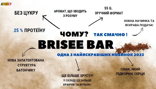 Батончик протеиновый Power Pro Brisee Protein Bar 55 г Вишня в упаковке (VMD-1205920) - изображение 2