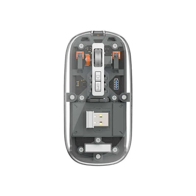 Трёхканальный набор клавиатуры с мышью KB-333 Wireless 2,4Ghz + Bluetooth в прозрачном корпусе с подсветкой RGB - изображение 8