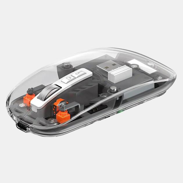 Трёхканальный набор клавиатуры с мышью KB-333 Wireless 2,4Ghz + Bluetooth в прозрачном корпусе с подсветкой RGB - изображение 11