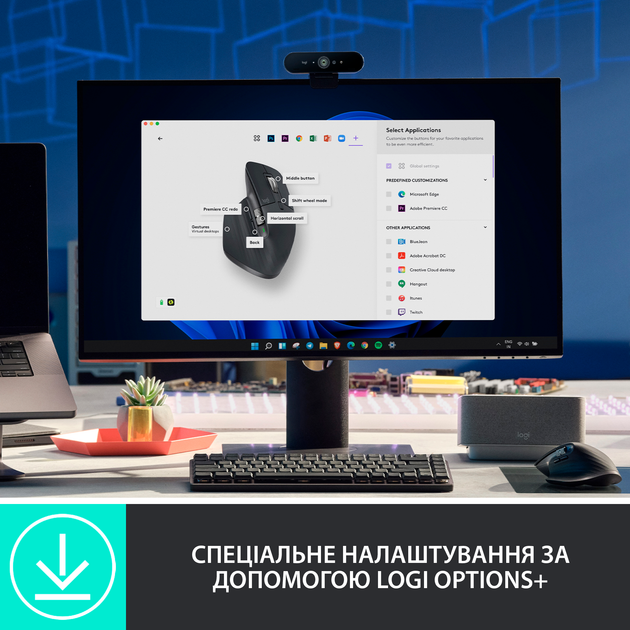 Мышь Logitech MX Master 3S Performance Wireless Mouse Bluetooth Graphite (910-006559) - изображение 5