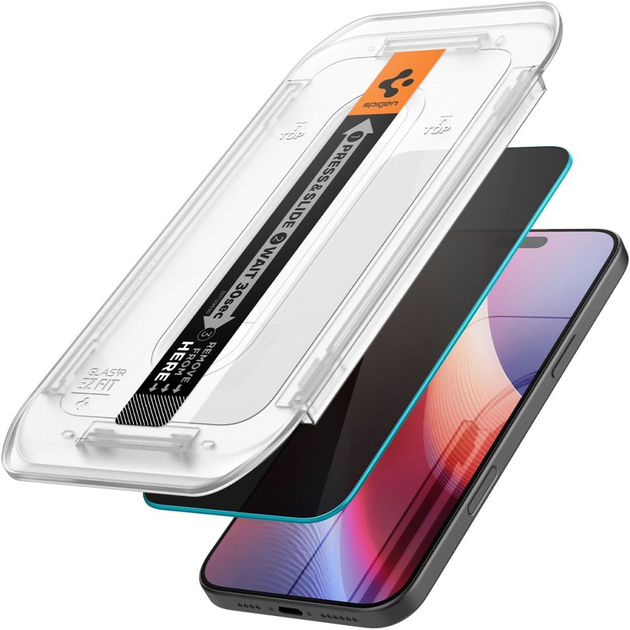 Szkło hartowane Spigen Glas.tR EZ Fit Privacy do Apple iPhone 16 Pro Max (2 pack) (8809971228527) - obraz 2