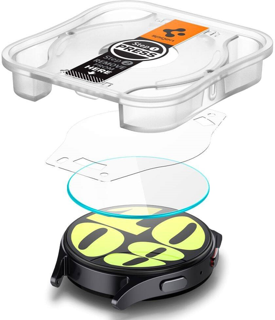 Zestaw szkieł ochronnych Spigen Glas.tR EZ-Fit do Samsung Galaxy Watch 7 40mm 2-pack (8809971233569) - obraz 5